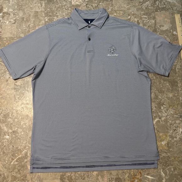 Fairway & Greene Tech Polo Shirt Mens Large Striped Trump Mar A Lago Golf - Picture 4 of 10